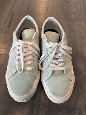 Converse One Star Pro light mint green suede low top sneakers
